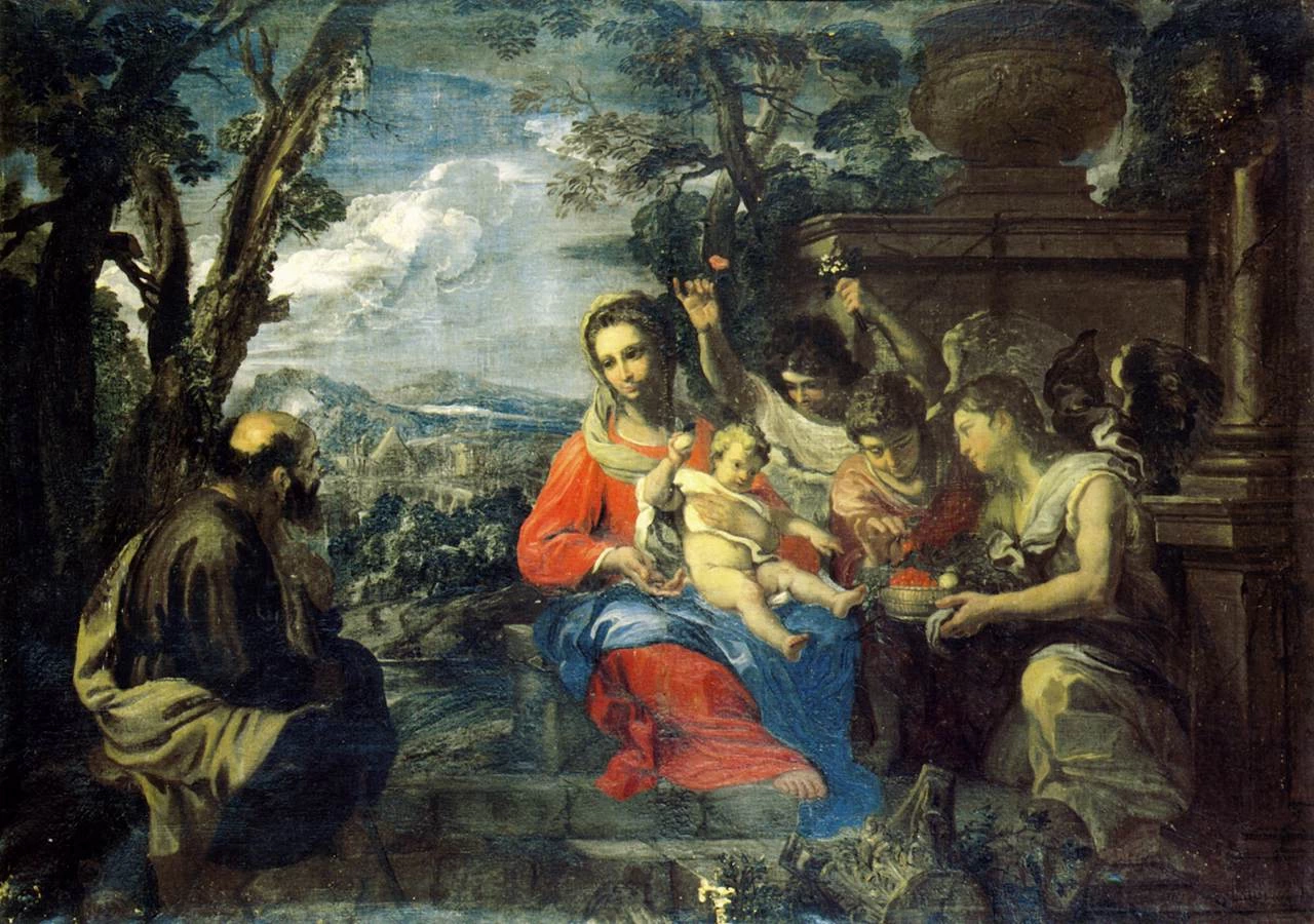 Sacra Famiglia con angeli